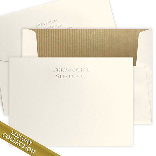 Luxury Isaac Flat Note Card Collection - Embossed